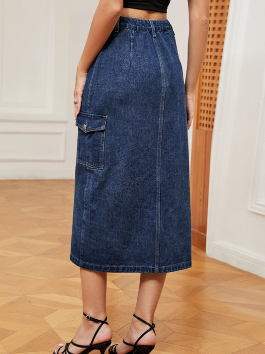 "Get Down" Midi Denim Skirt