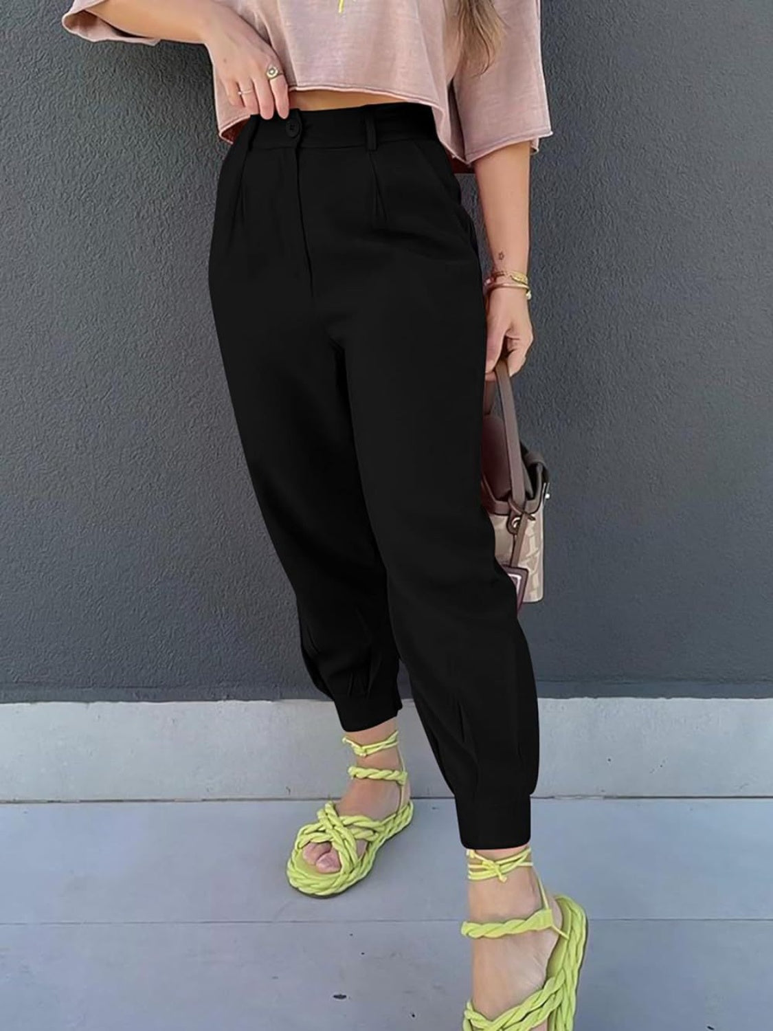 "School Daze" High Waist Cropped Pants