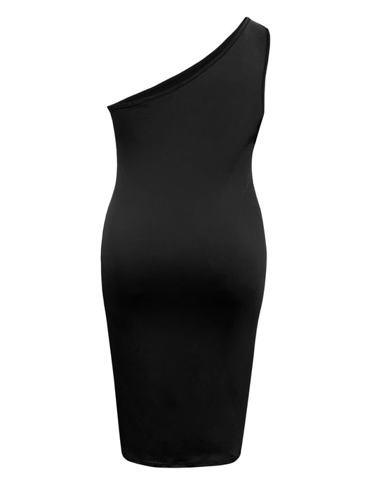 "City Girl" One Shoulder Sleeveless Midi Dress