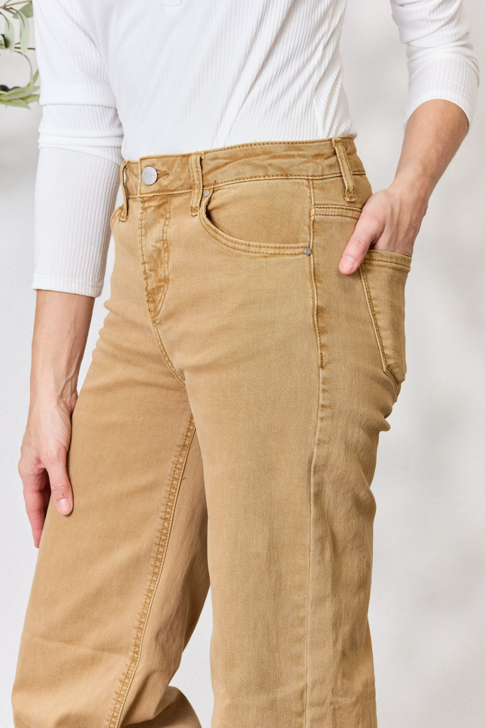 "RISEN" Hem Wide Leg Jeans