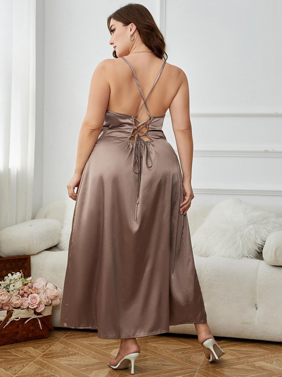 "Champagne Mami" Split Night Dress