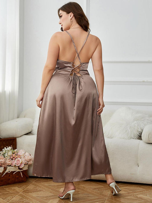 "Champagne Mami" Split Night Dress