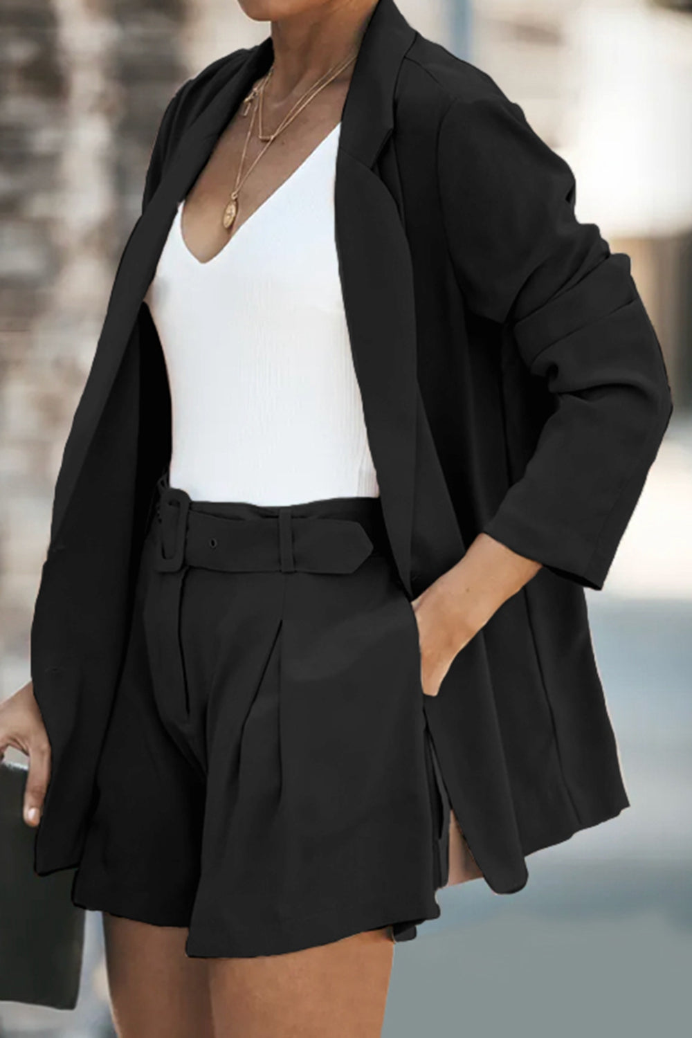 "Lone Ranger" Blazer and Shorts Set with Pockets