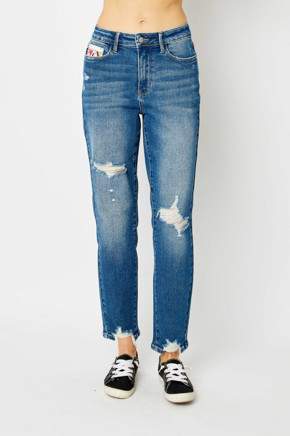"Queen Of Hearts" Pocket BF Jeans