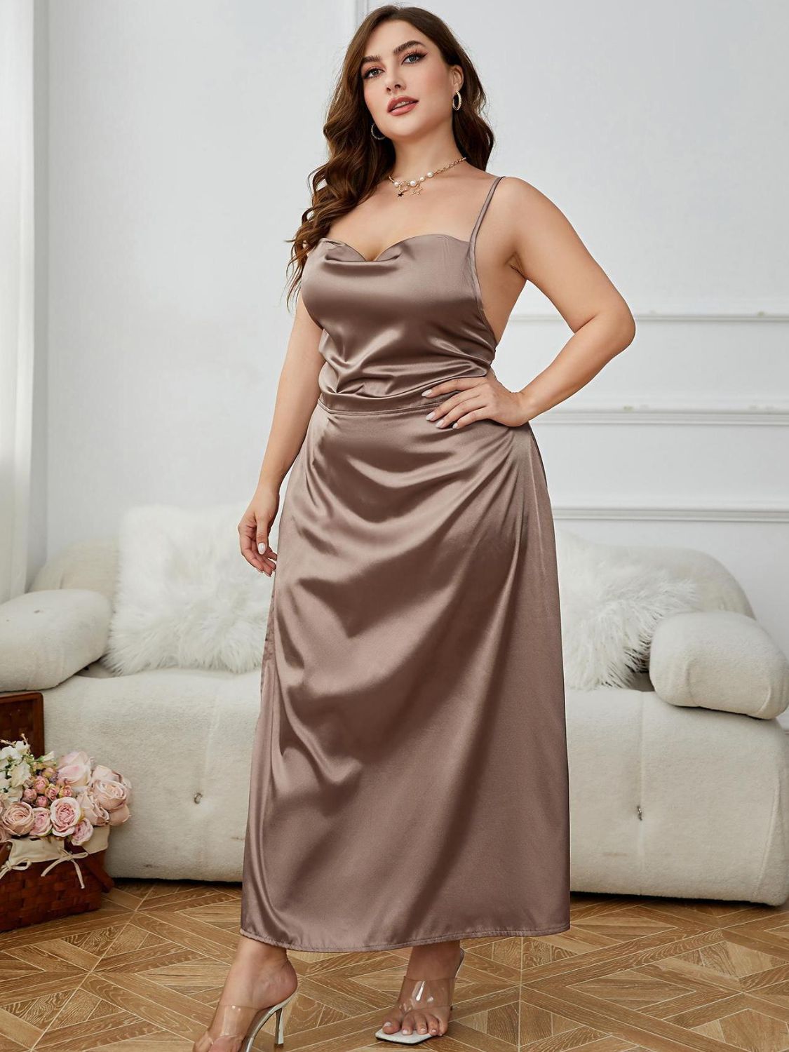 "Champagne Mami" Split Night Dress