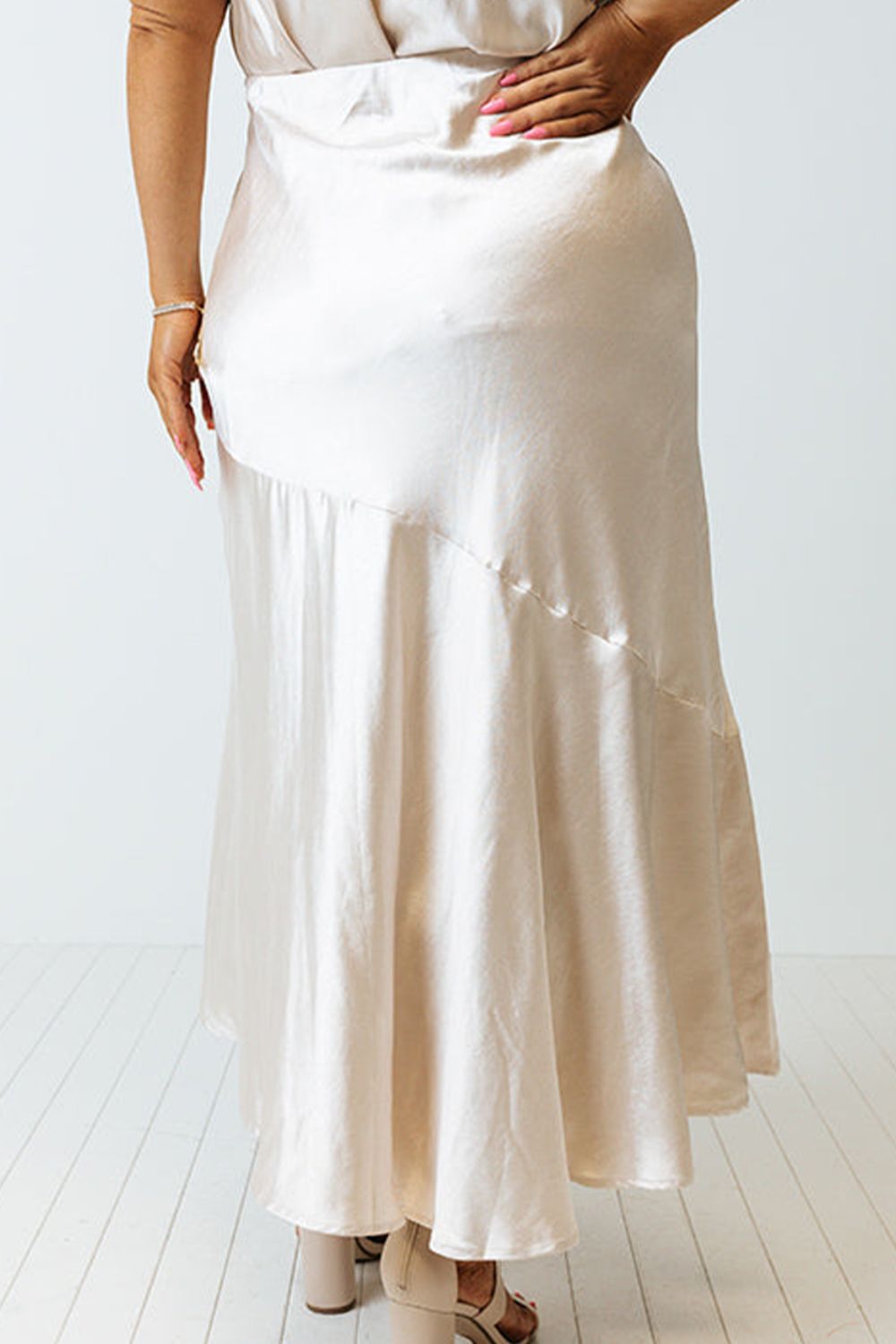 "Silky Skies" Slit Ruffled Skirt