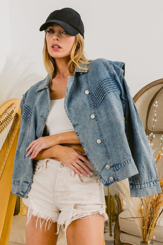 "BiBi" Long Sleeve Denim Jacket