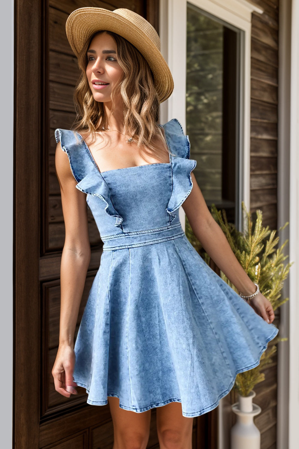 "Cuntry Gurl" Neck Mini Dress
