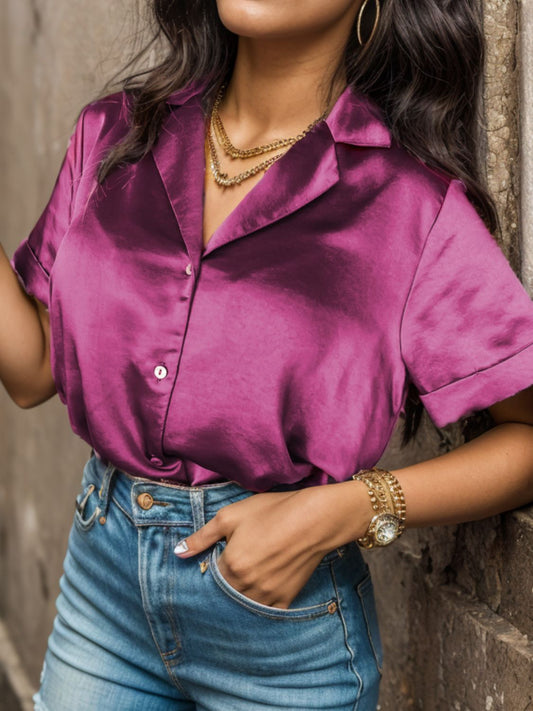 "Sheer Violet" Short Sleeve Shirt