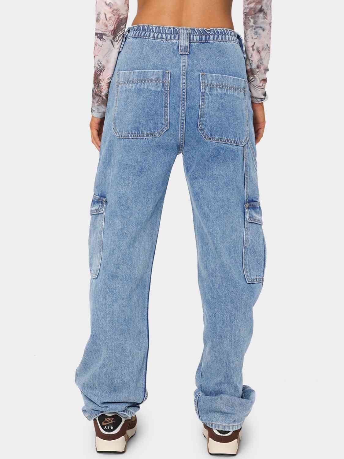 "Chevron Denim"Straight Jeans