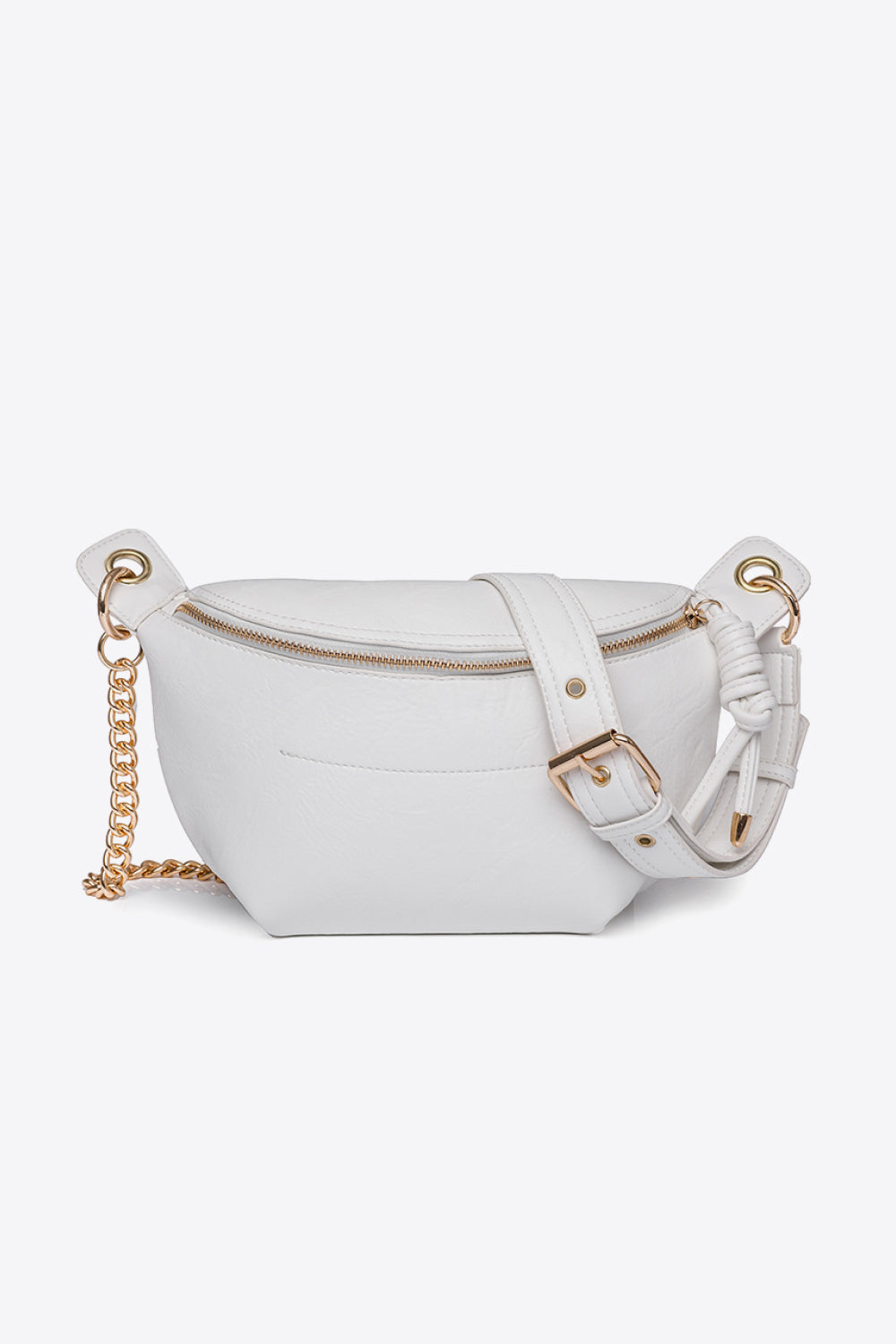 "Python Saddle"Chain Strap Crossbody Bag
