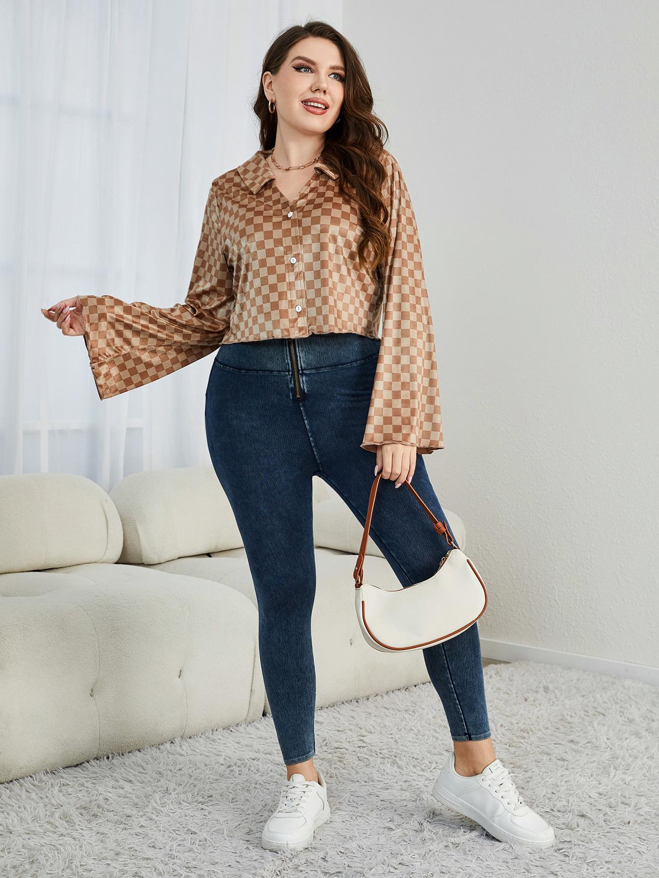 "Checkered Johnny" Flare Sleeve Shirt