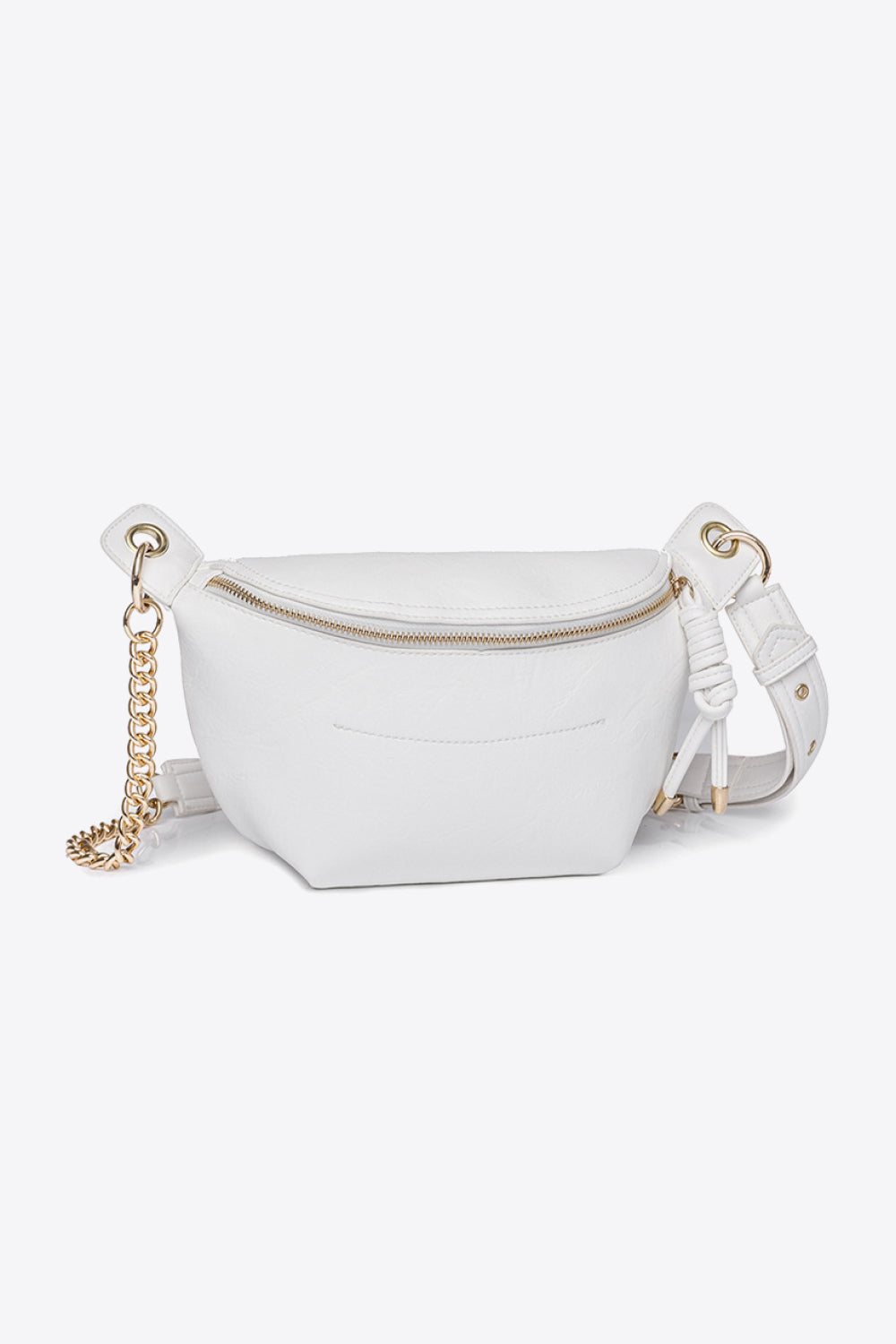 "Python Saddle"Chain Strap Crossbody Bag