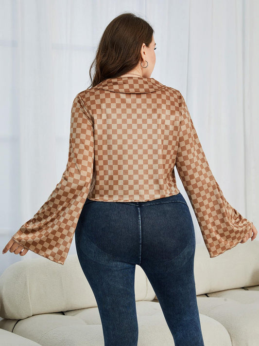 "Checkered Johnny" Flare Sleeve Shirt