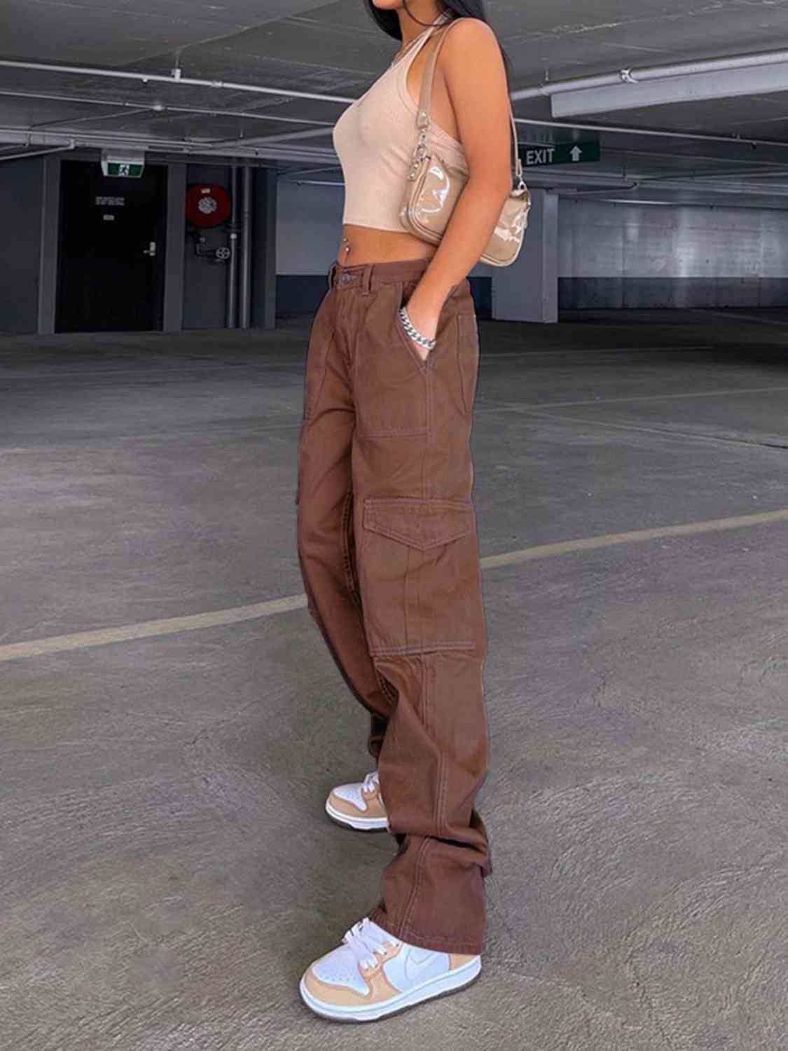 "Chevron Denim"Straight Jeans