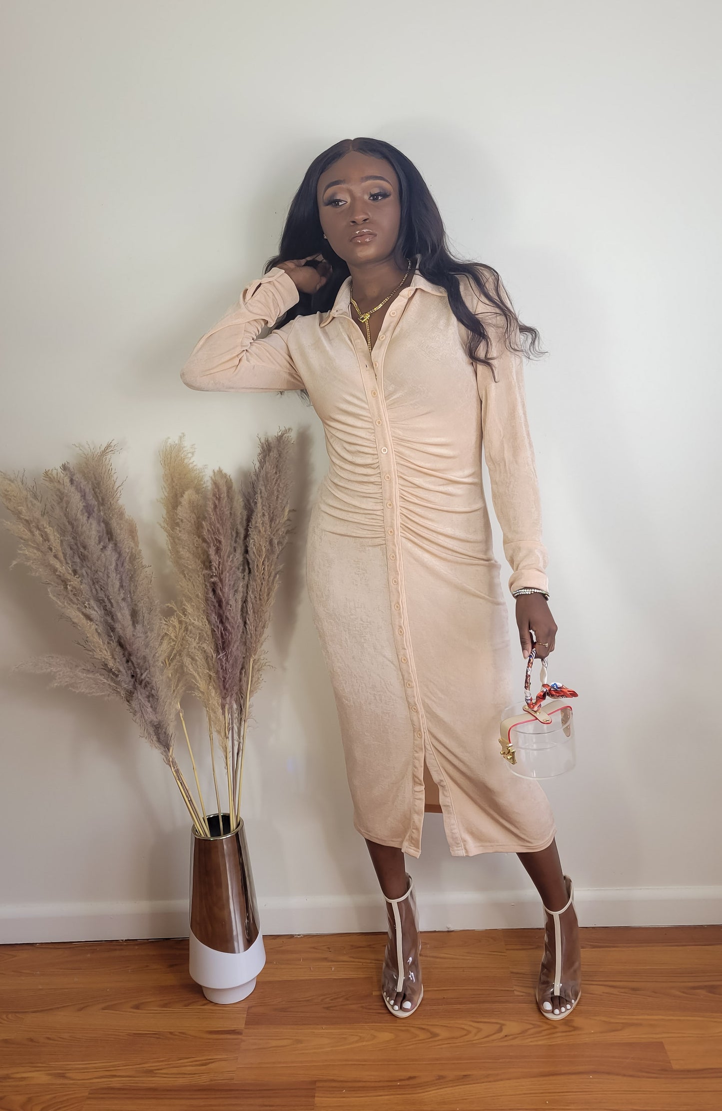 "Aladdin Nude" Maxi Dress
