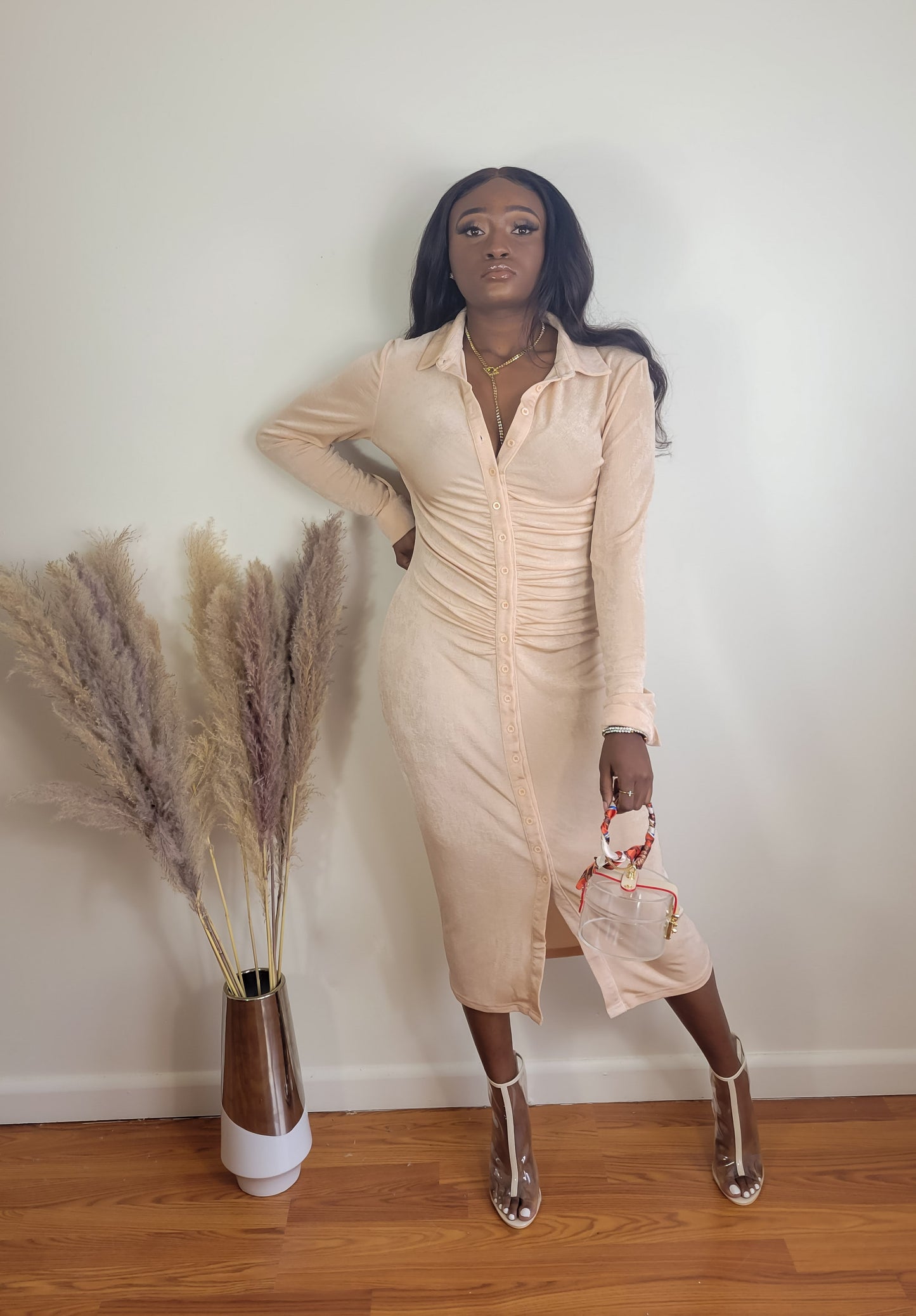 "Aladdin Nude" Maxi Dress
