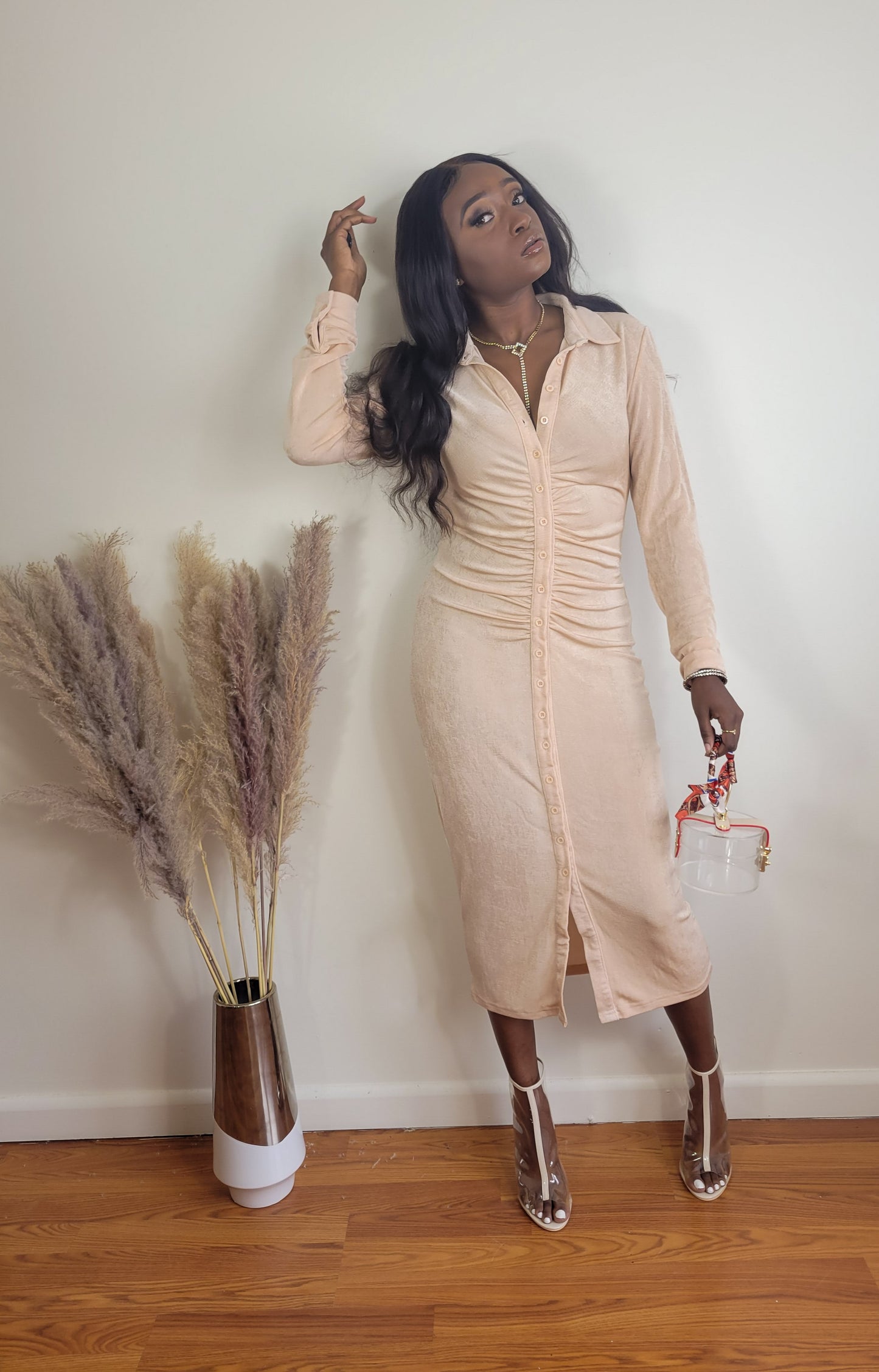 "Aladdin Nude" Maxi Dress