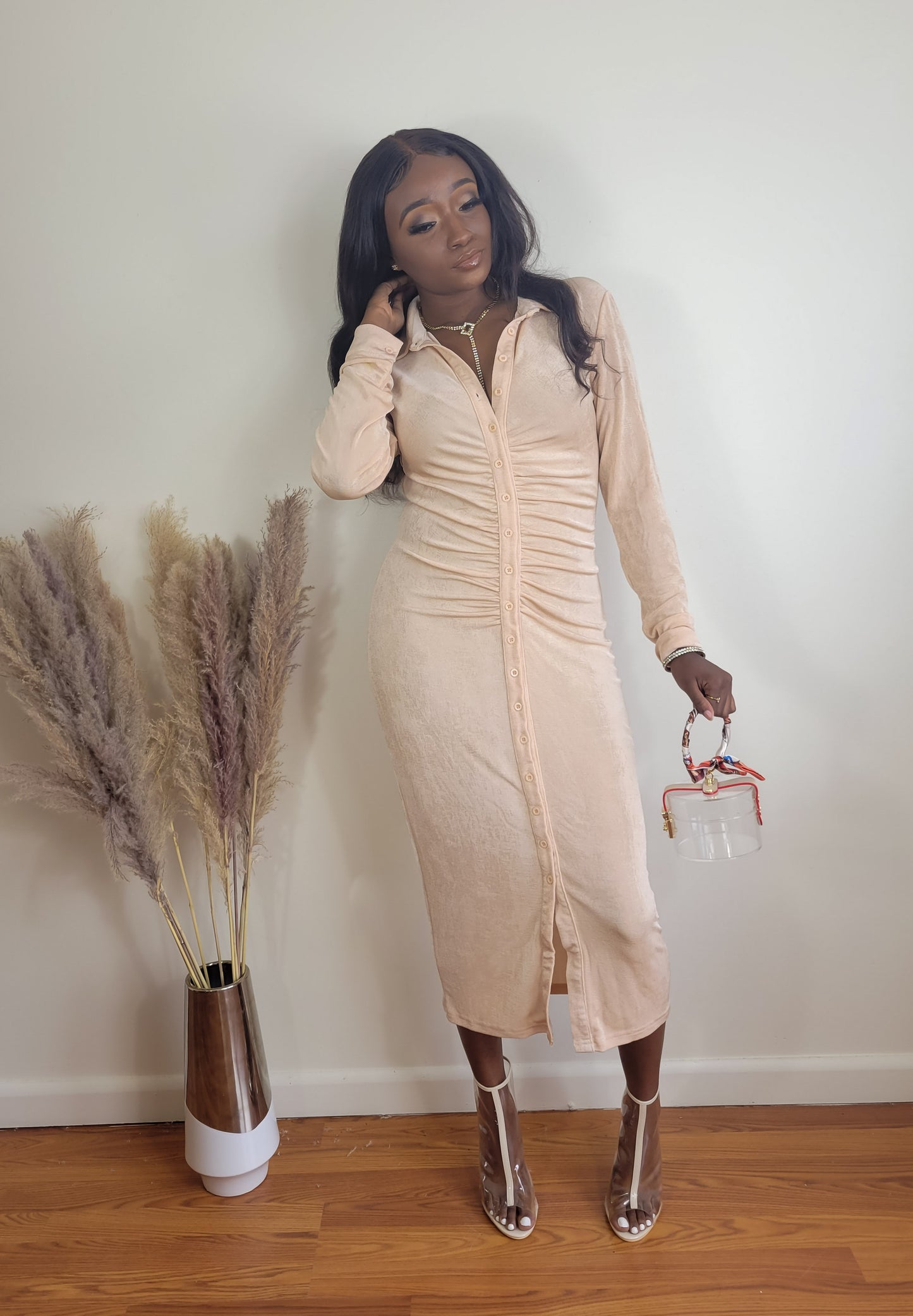 "Aladdin Nude" Maxi Dress