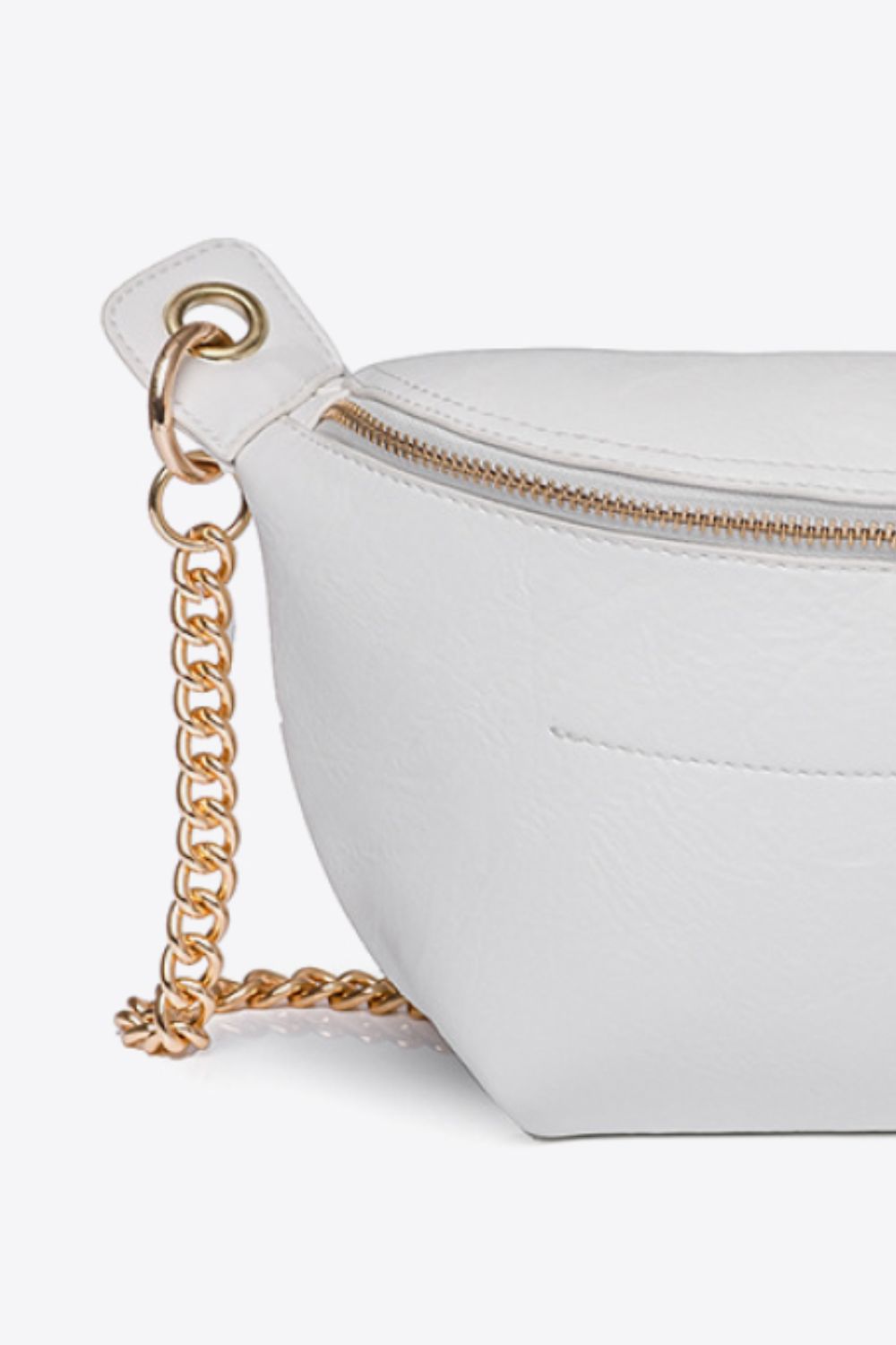 "Python Saddle"Chain Strap Crossbody Bag