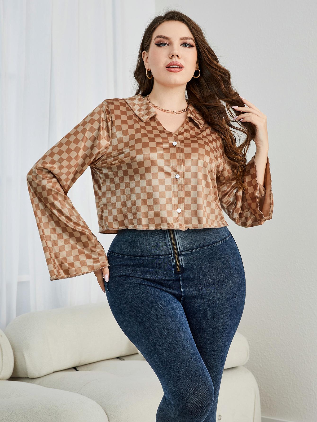 "Checkered Johnny" Flare Sleeve Shirt