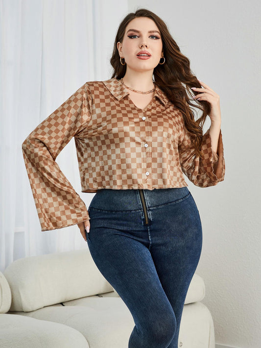 "Checkered Johnny" Flare Sleeve Shirt