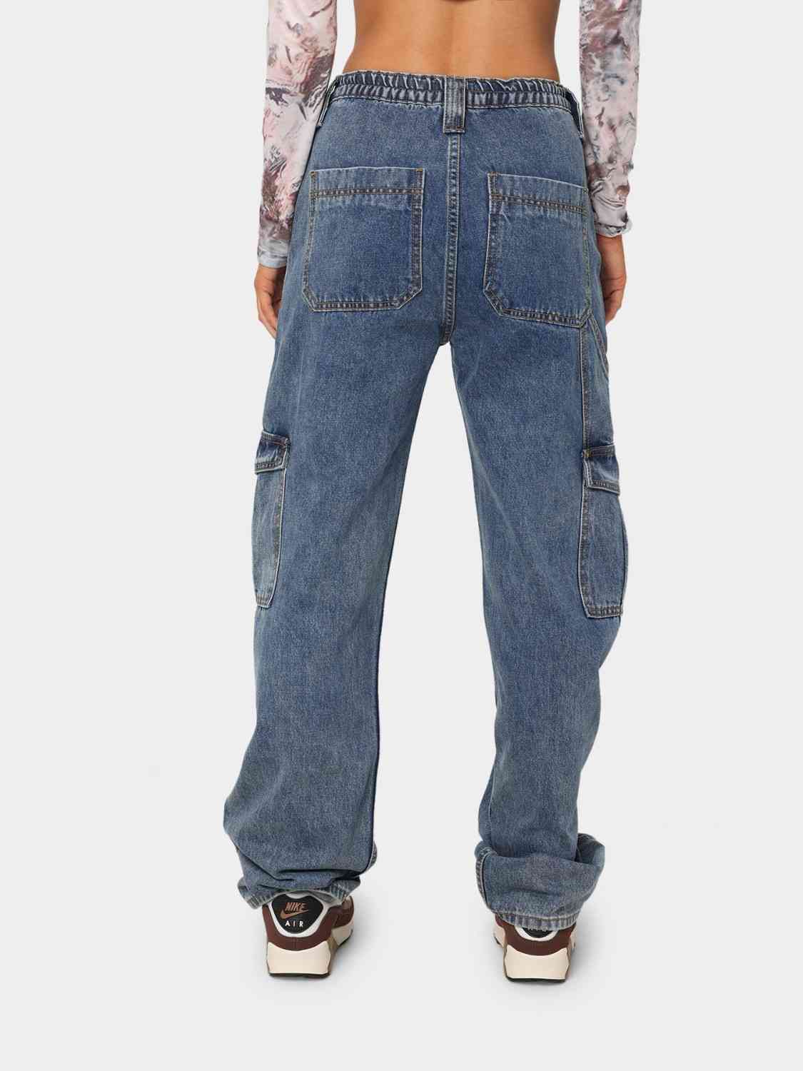 "Chevron Denim"Straight Jeans
