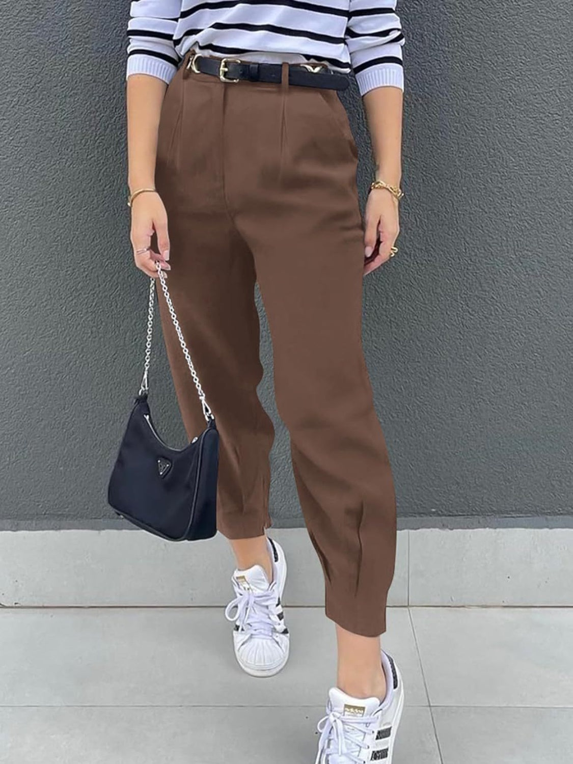"School Daze" High Waist Cropped Pants