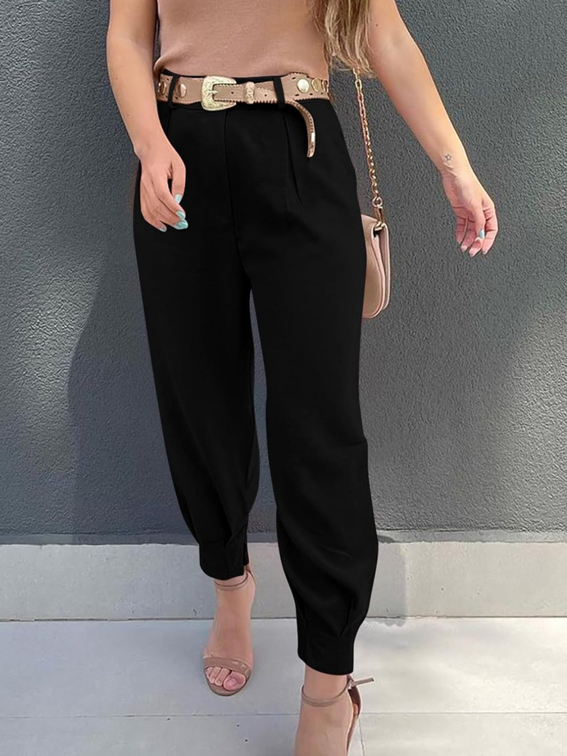 "School Daze" High Waist Cropped Pants