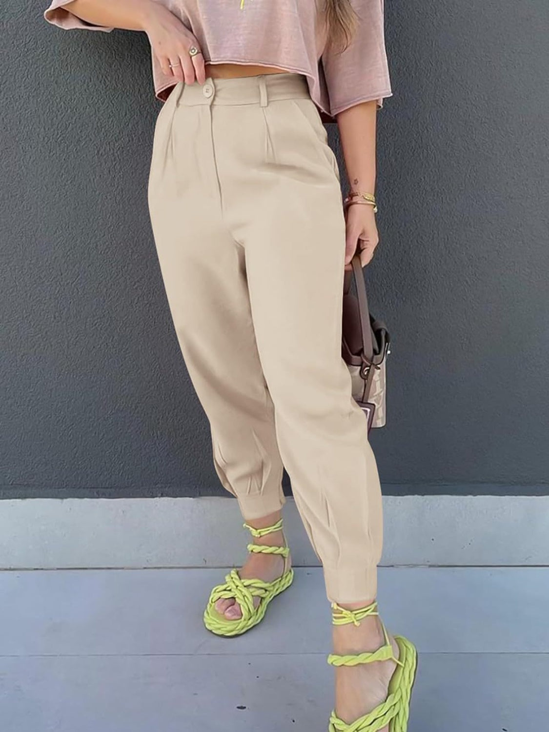 "School Daze" High Waist Cropped Pants