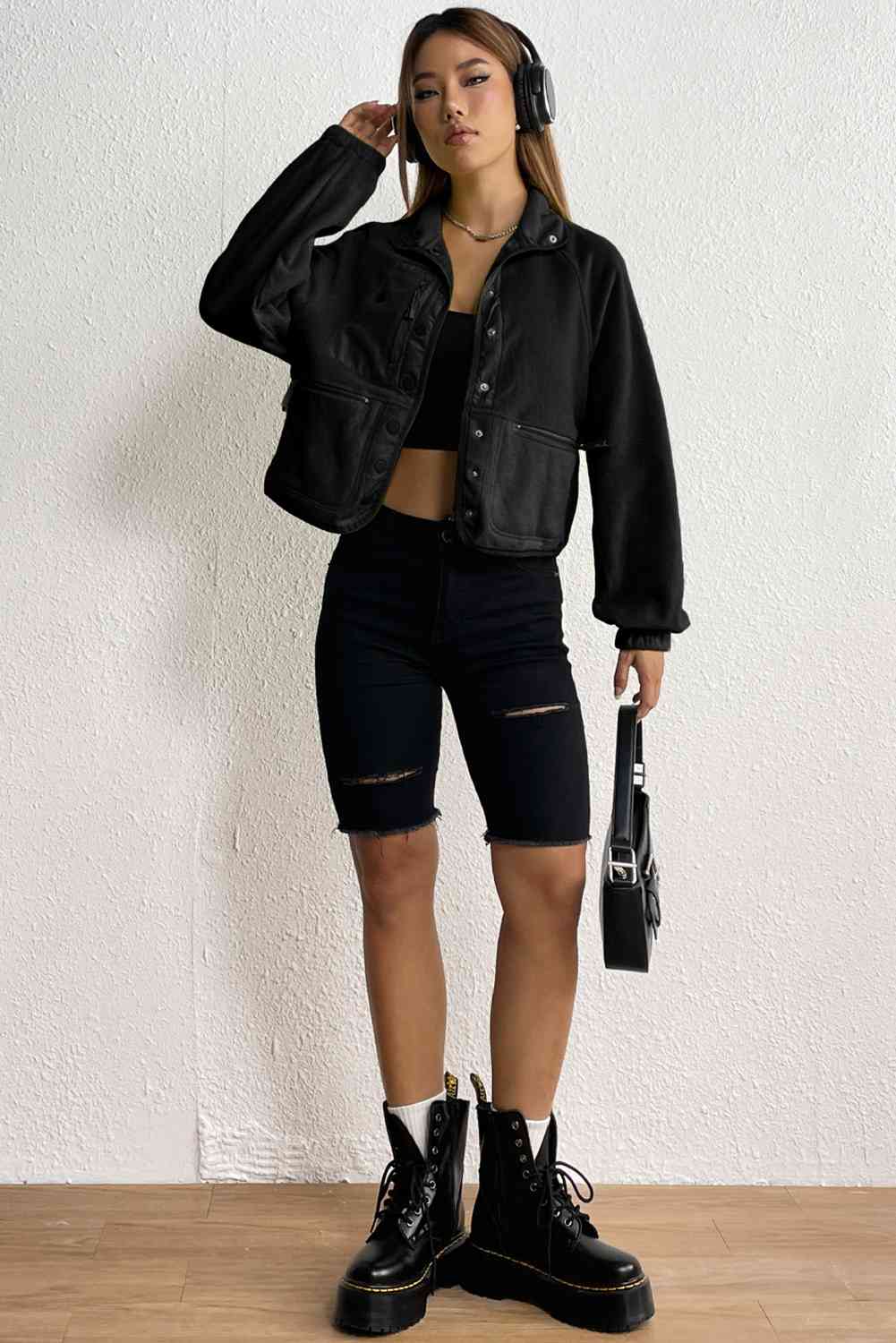 "Living Single" Snap Down Collared Jacket