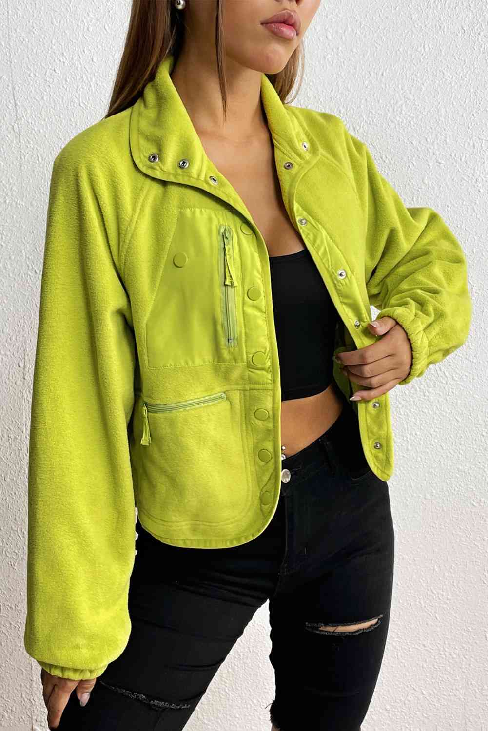 "Living Single" Snap Down Collared Jacket