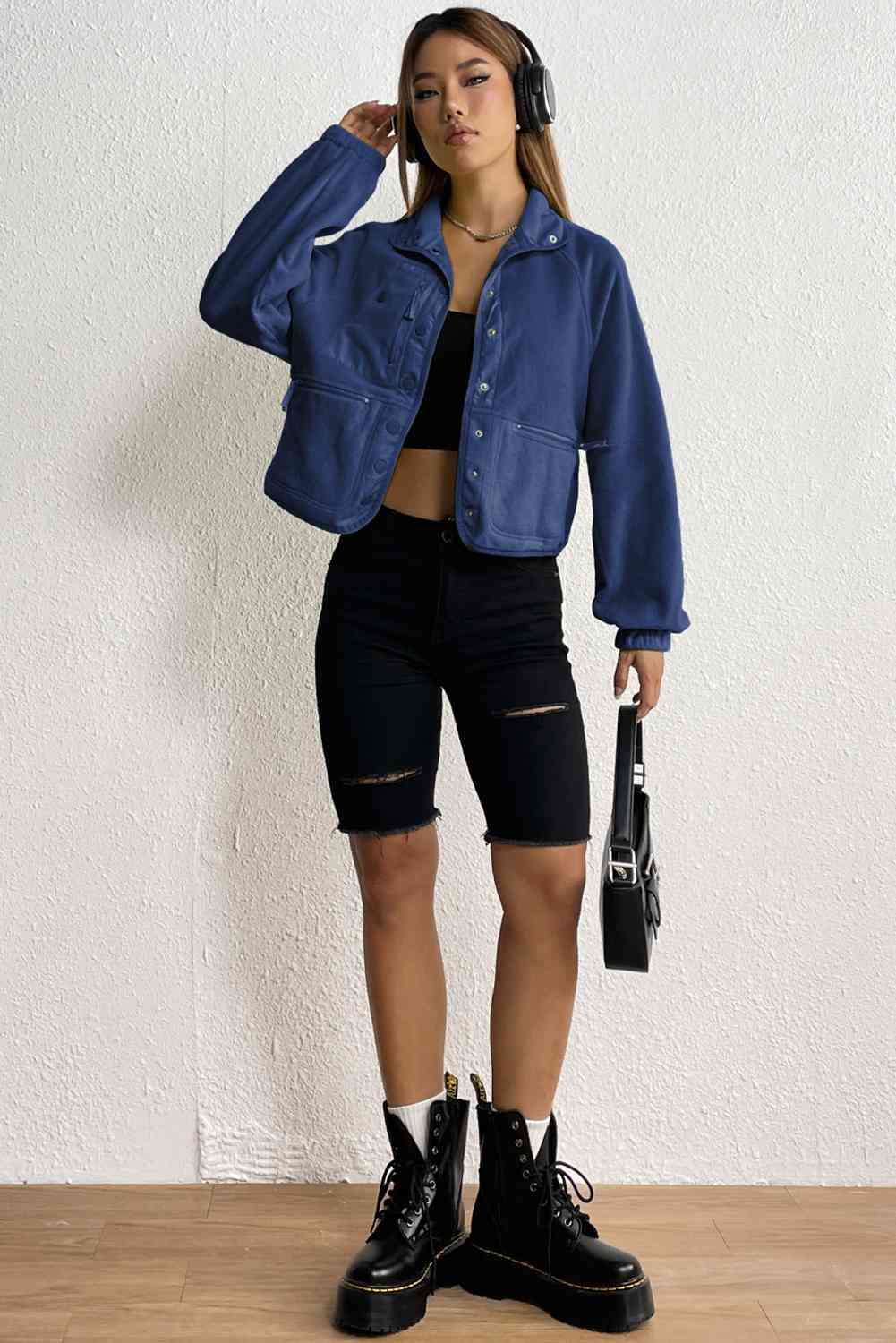 "Living Single" Snap Down Collared Jacket